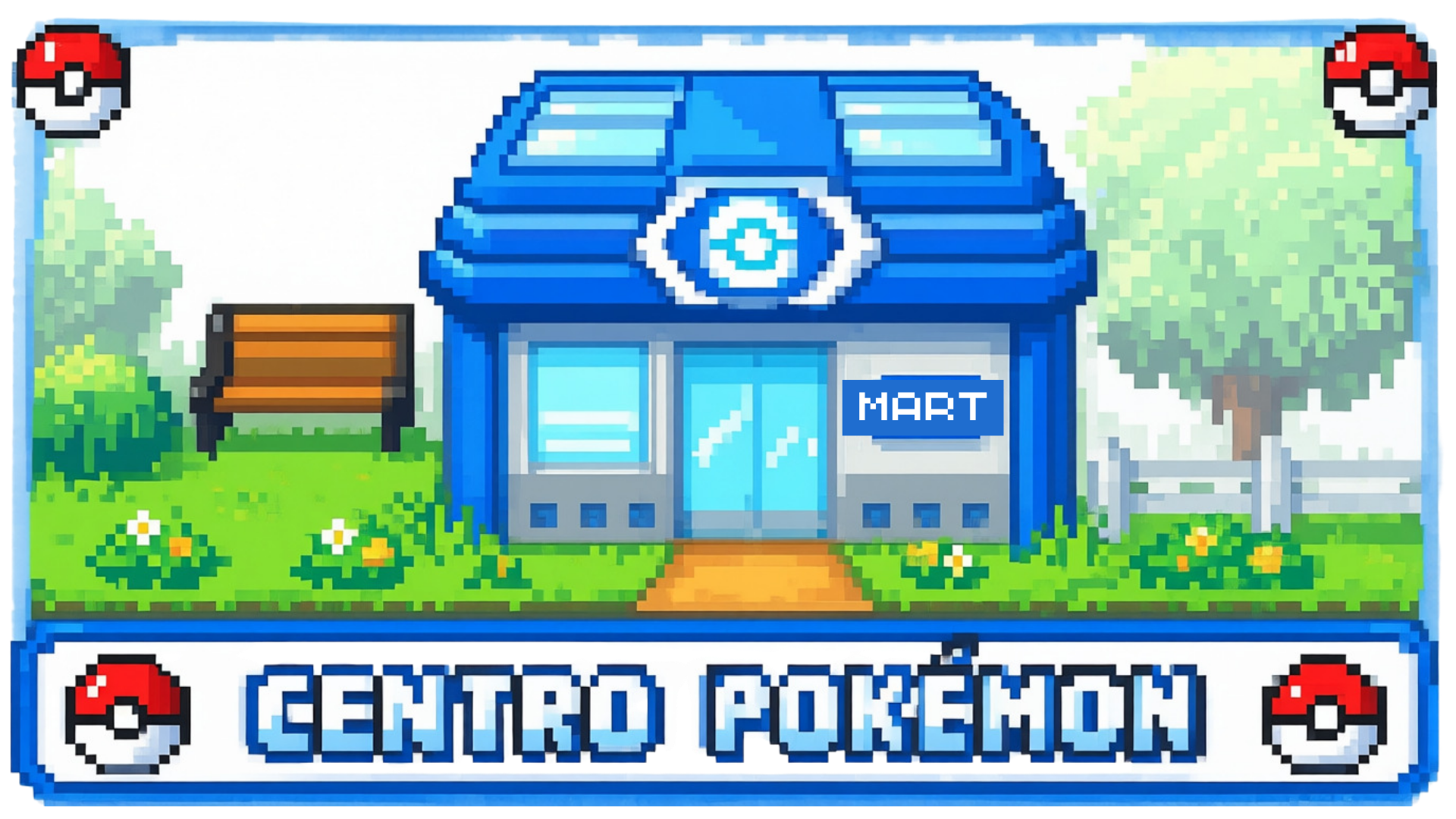 Loja Pokémon em uma rota de Kanto