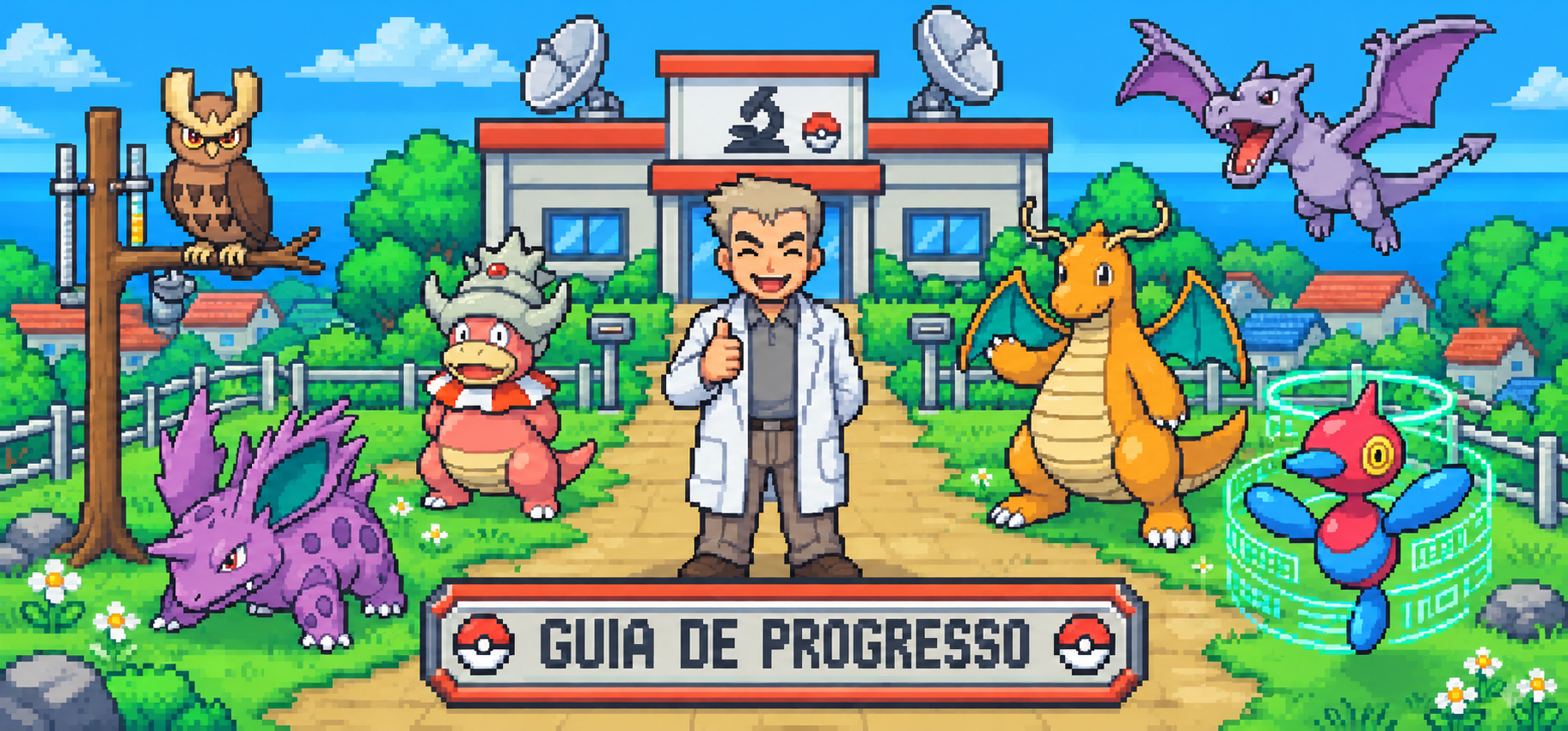Guia de Progressão com treinador e Pokémon